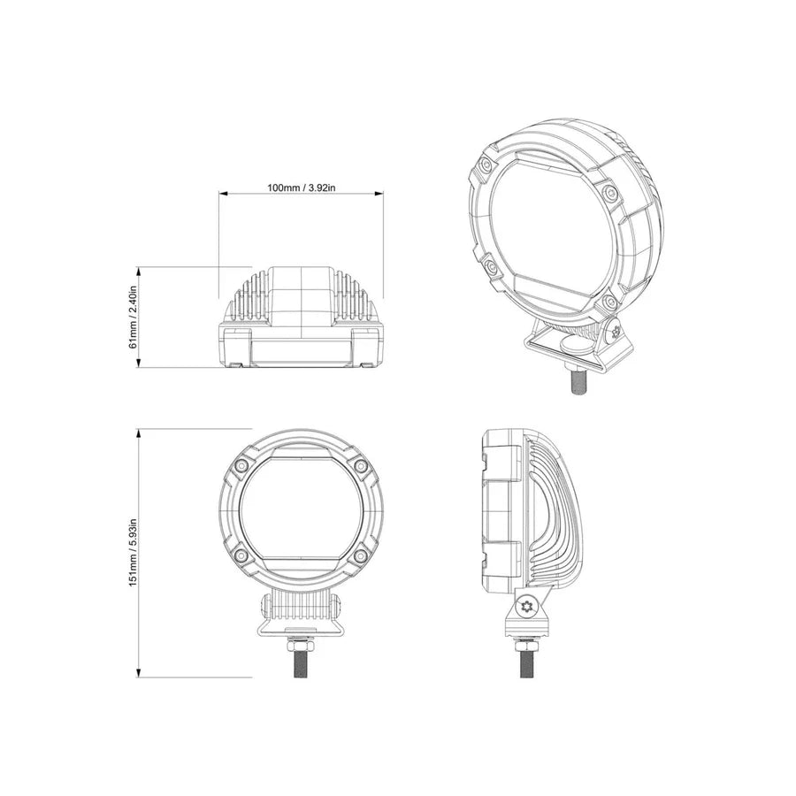 Can-Am 3.5″ (9 Cm) LED Flood Lights (2 X 14 W) 2026 & Prior Defender