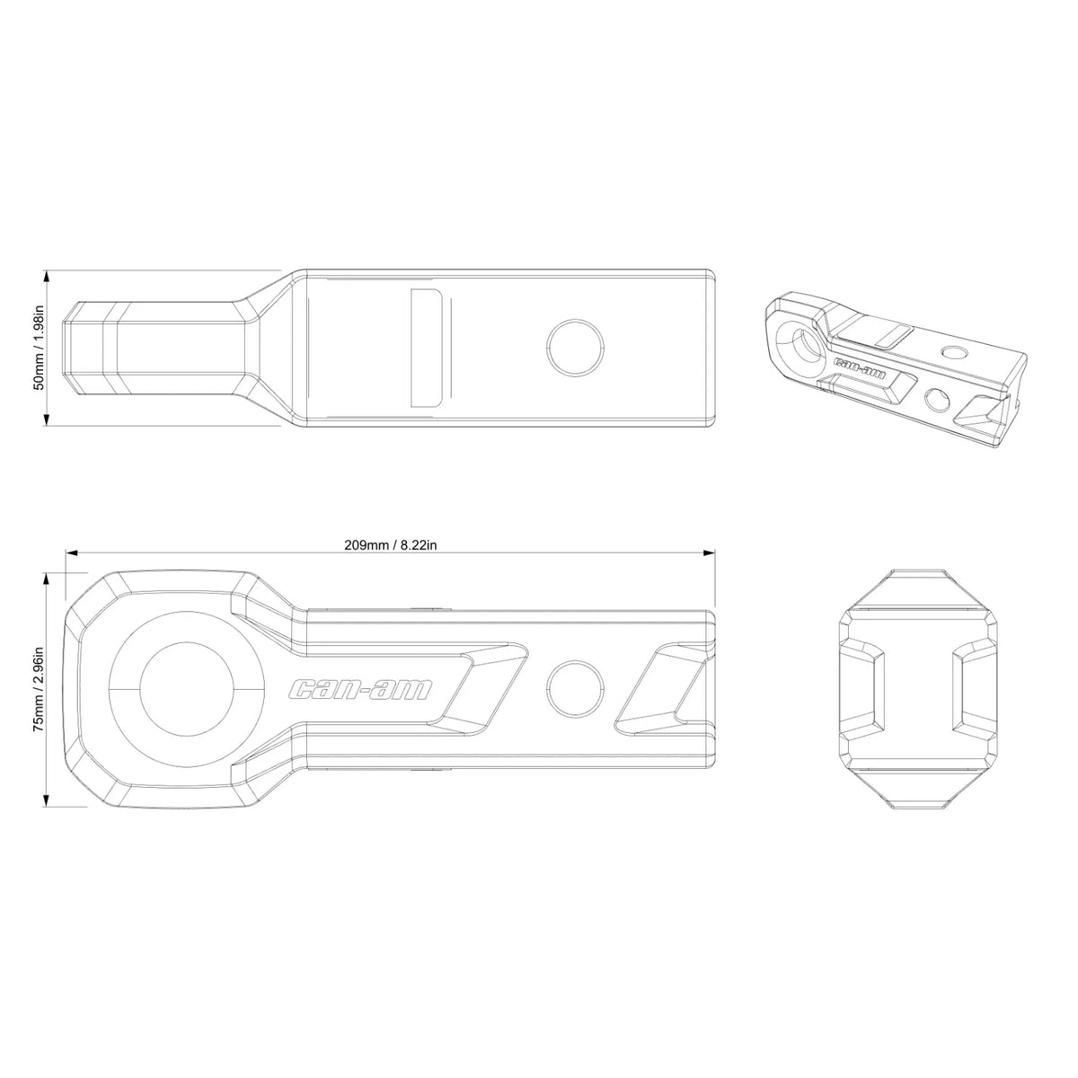 Can-Am 2" Soft Shackle Hitch Receiver