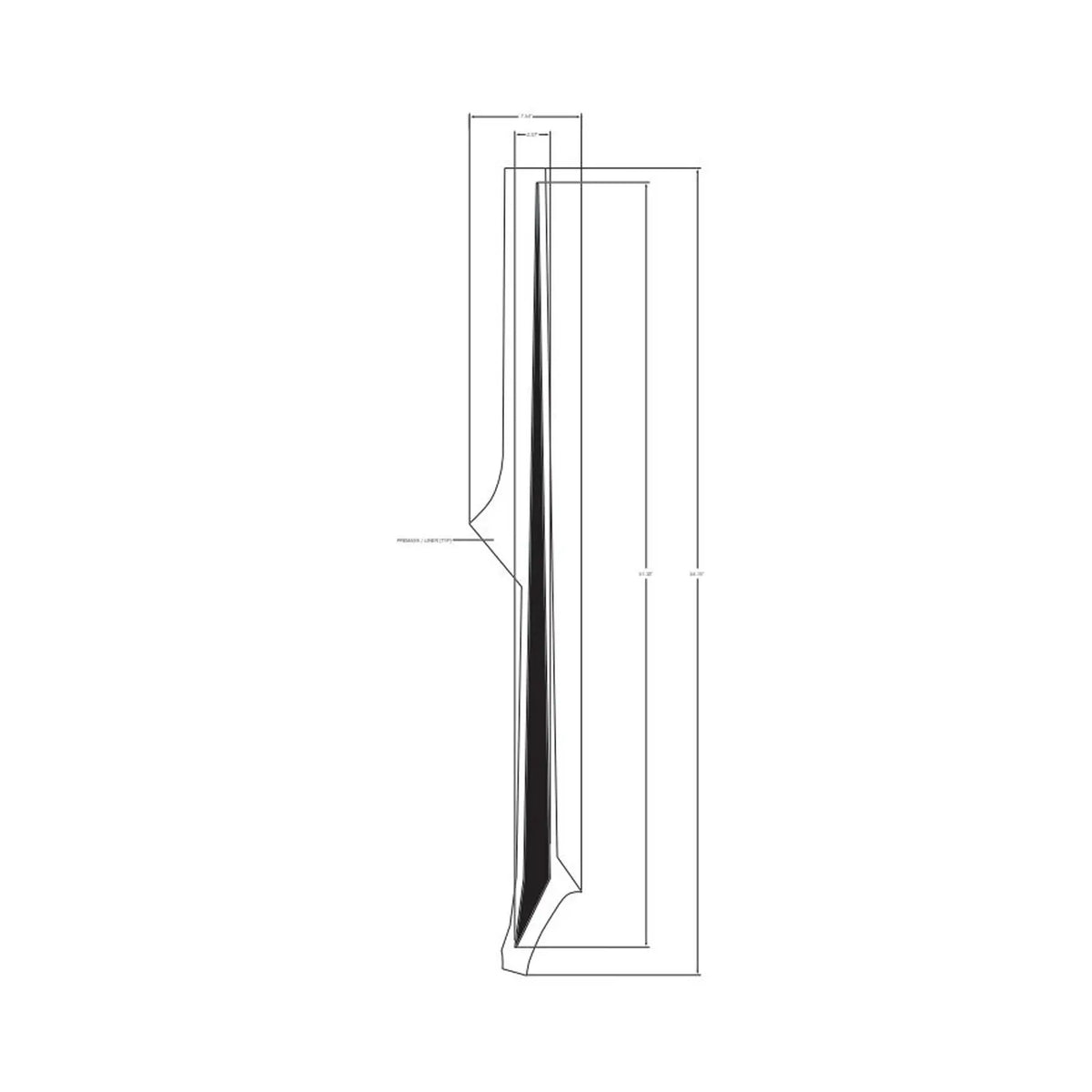 Polaris Slingshot Hood Strip Decal, Black, Right-Hand