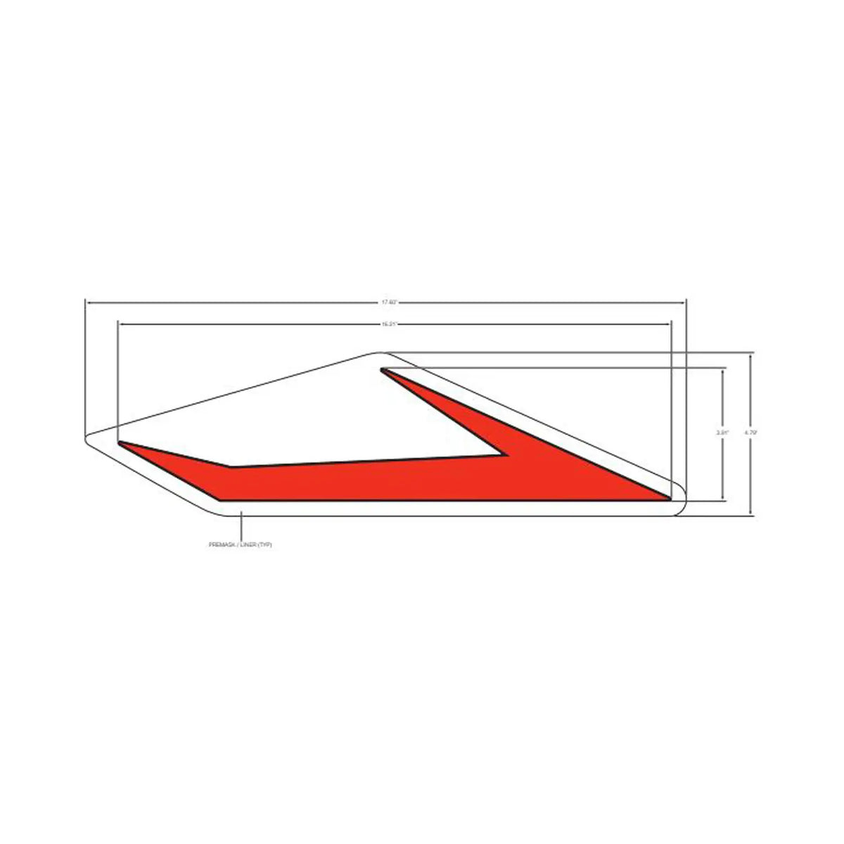 Polaris Slingshot Front Wing Decal, Red, Right-Hand