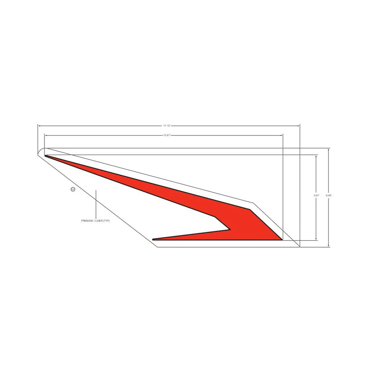 Polaris Slingshot Rear Wing Decal, Red, Right-Hand