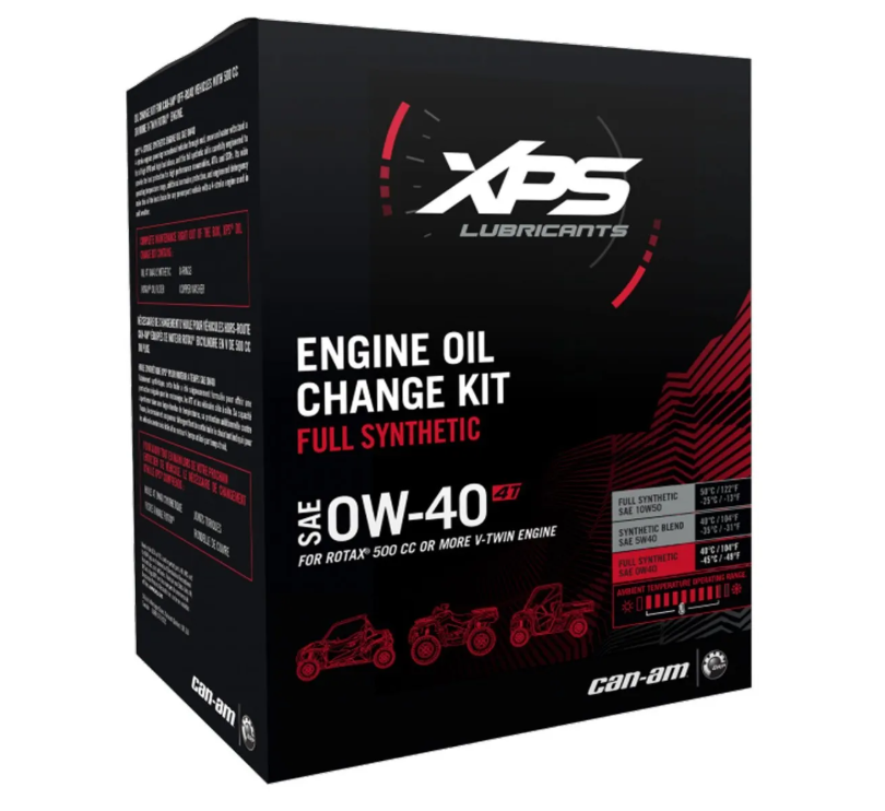Can-Am XPS 4T 0W-40 Synthetic Oil Change Kit for Rotax 500 cc or more V-Twin engine SKU 9779259