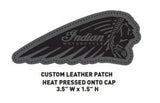 Indian Motorcycle Headdress Logo Leather Patch Trucker Hat
