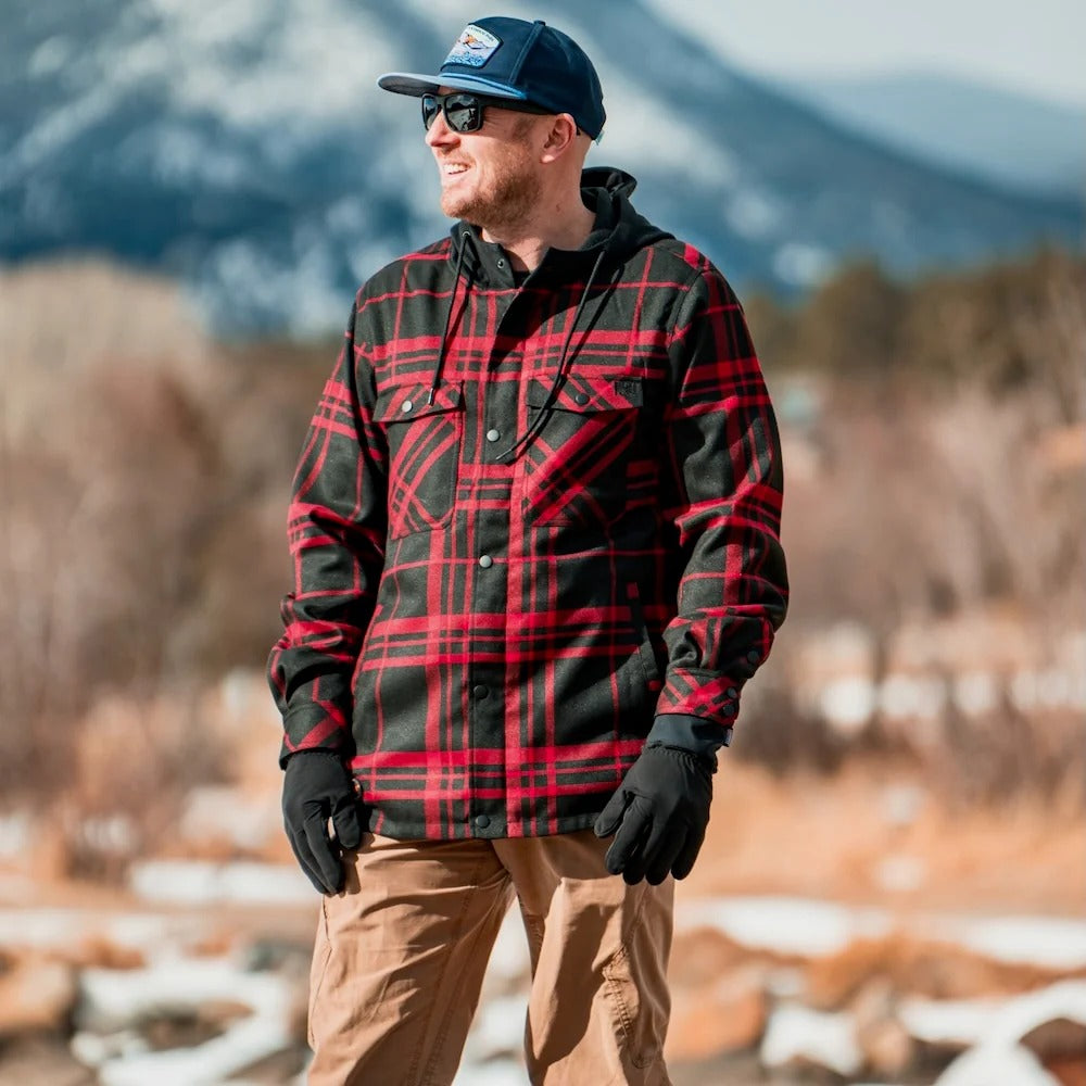 Mobile Warming Men's Flannel Heated Hoodie Jacket