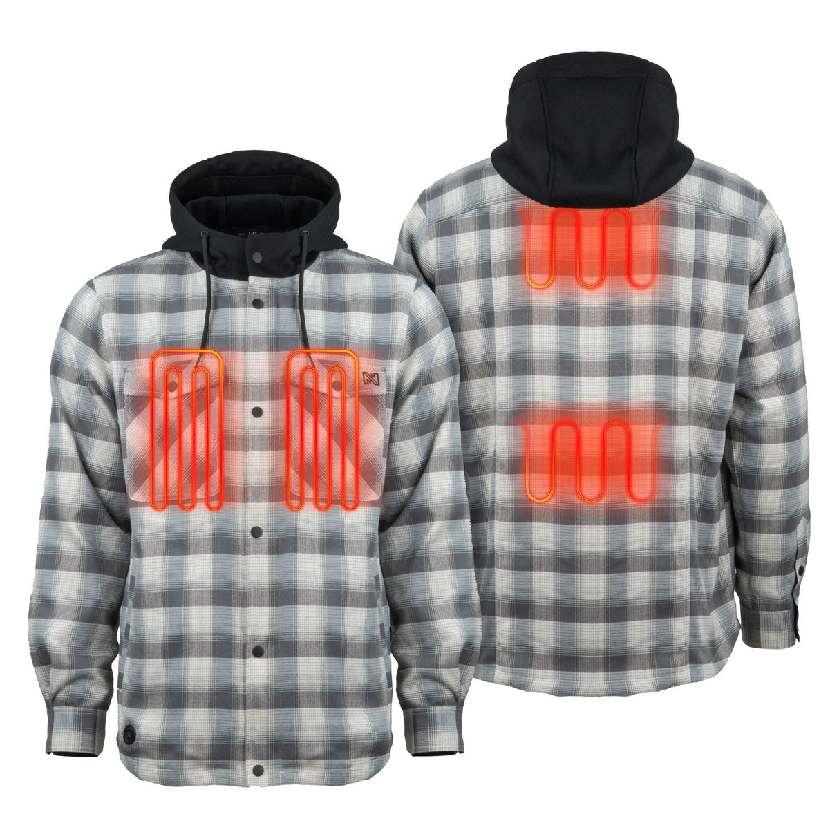 Mobile Warming Men's Flannel Heated Hoodie Jacket