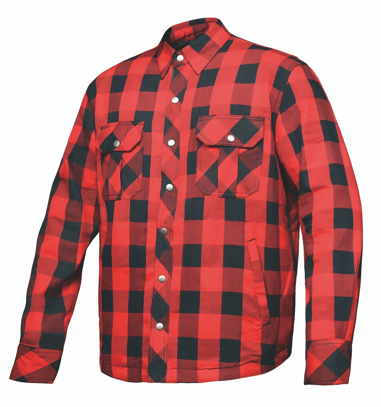 UNIK Men's Armored Zip & Snap Plaid Flannel Shirt Jacket