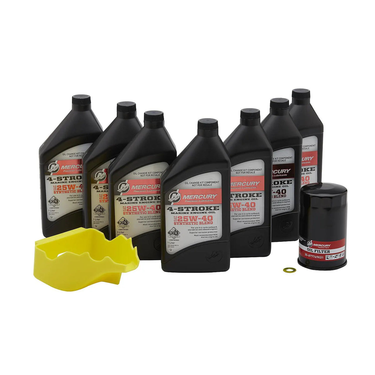 Mercury 25W-40 4-Stroke Outboard Oil Change Kit for Mercury L6 200-400hp Verado Outboards - 8M0188359