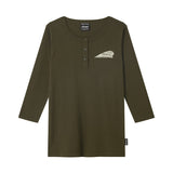Indian Motorcycle Women's Stencil Logo Henley Long Sleeve Tee