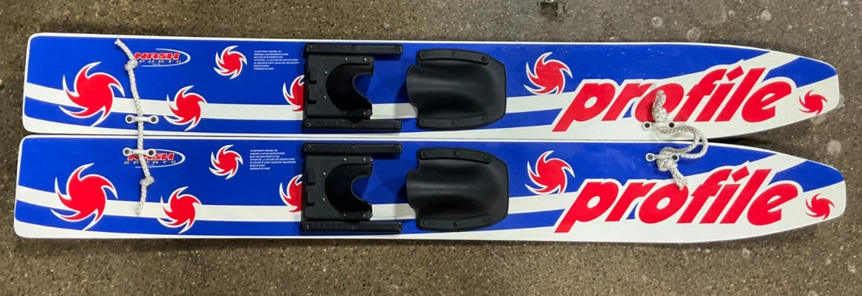 New Nash Sports Profile 47" Youth Trainer Vintage Wooden Water Skis with Rope