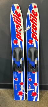 New Nash Sports Profile 47" Youth Trainer Vintage Wooden Water Skis with Rope