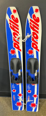 New Nash Sports Profile 47" Youth Trainer Vintage Wooden Water Skis with Rope
